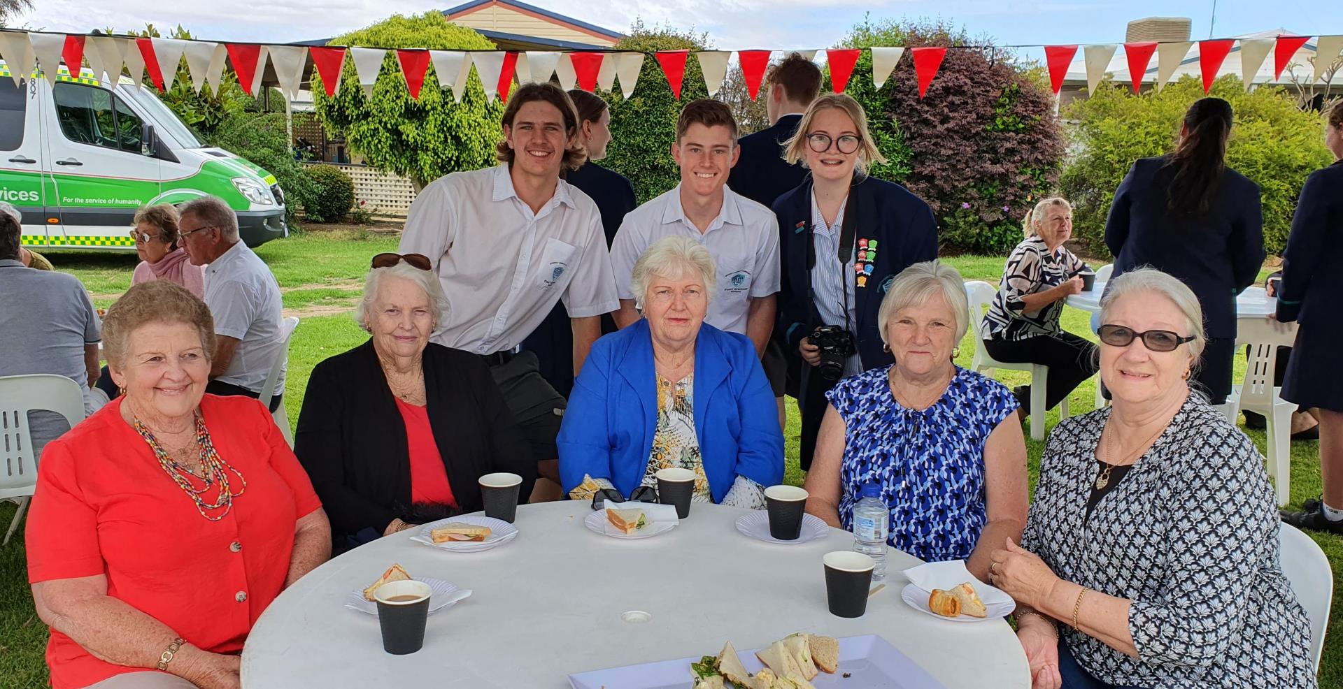 Students and Seniors at the 2020 Seniors Week Garden Party