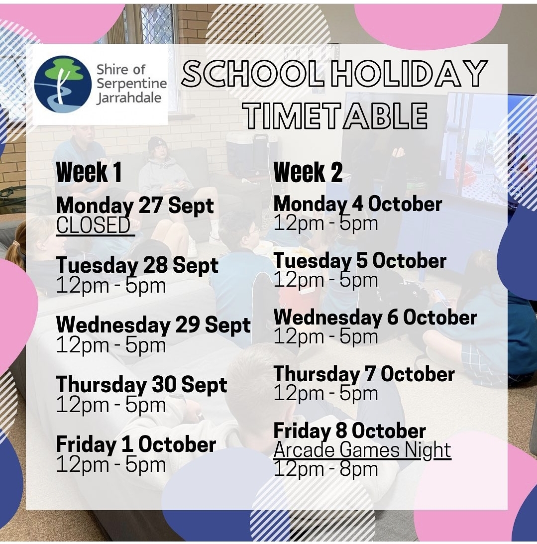 Drop In timetable