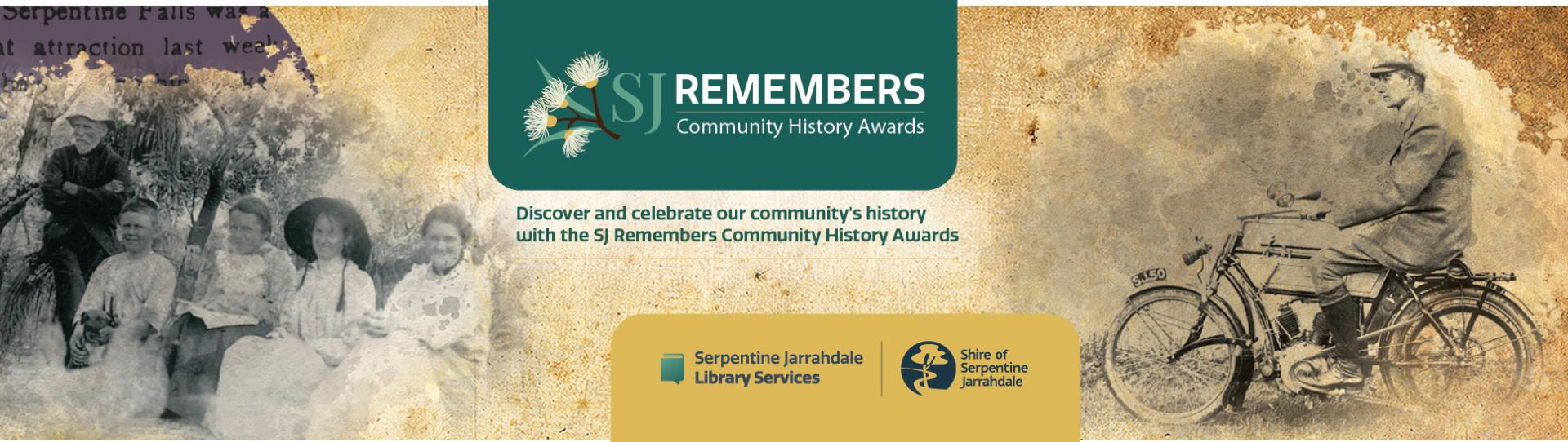 History awards banner image of man on bicycle