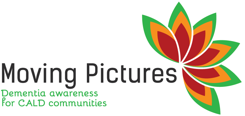 text: Moving Pictures Dementia Awareness for CaLD Communities 