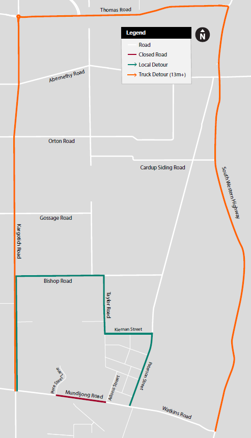 Mundijong Road Detour