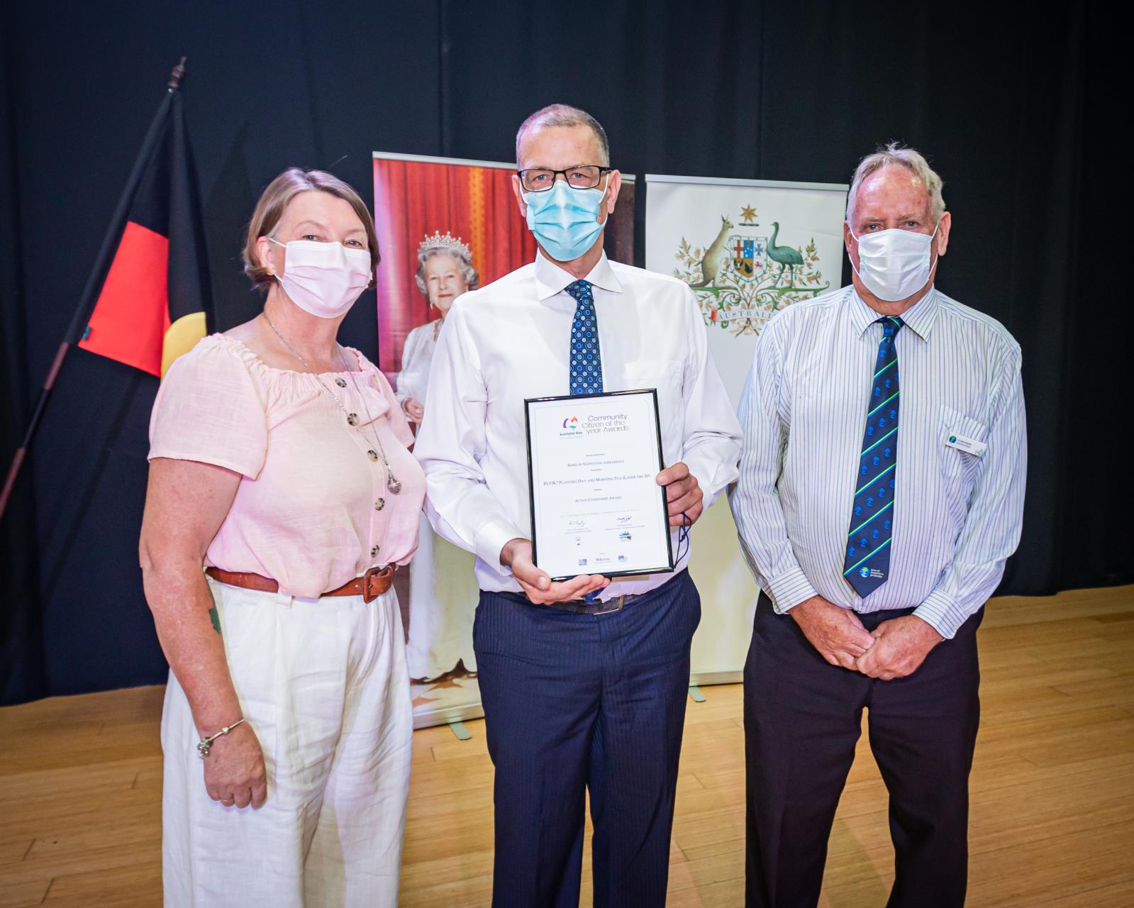 Image containing 3 people: Shire President, Active Group or Event recipient, Deputy Shire President