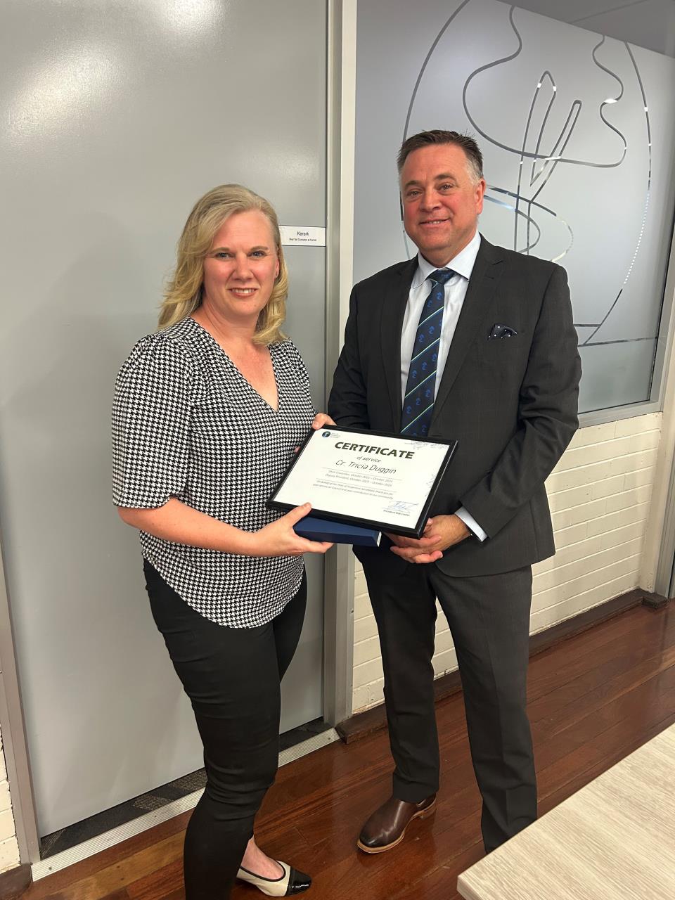 SP Rob Coales with Cr Trish Duggin