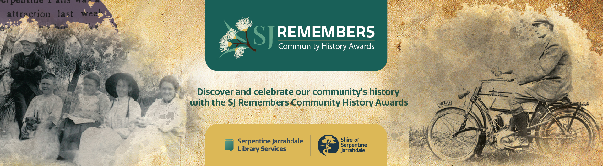 History awards banner image of man on bicycle