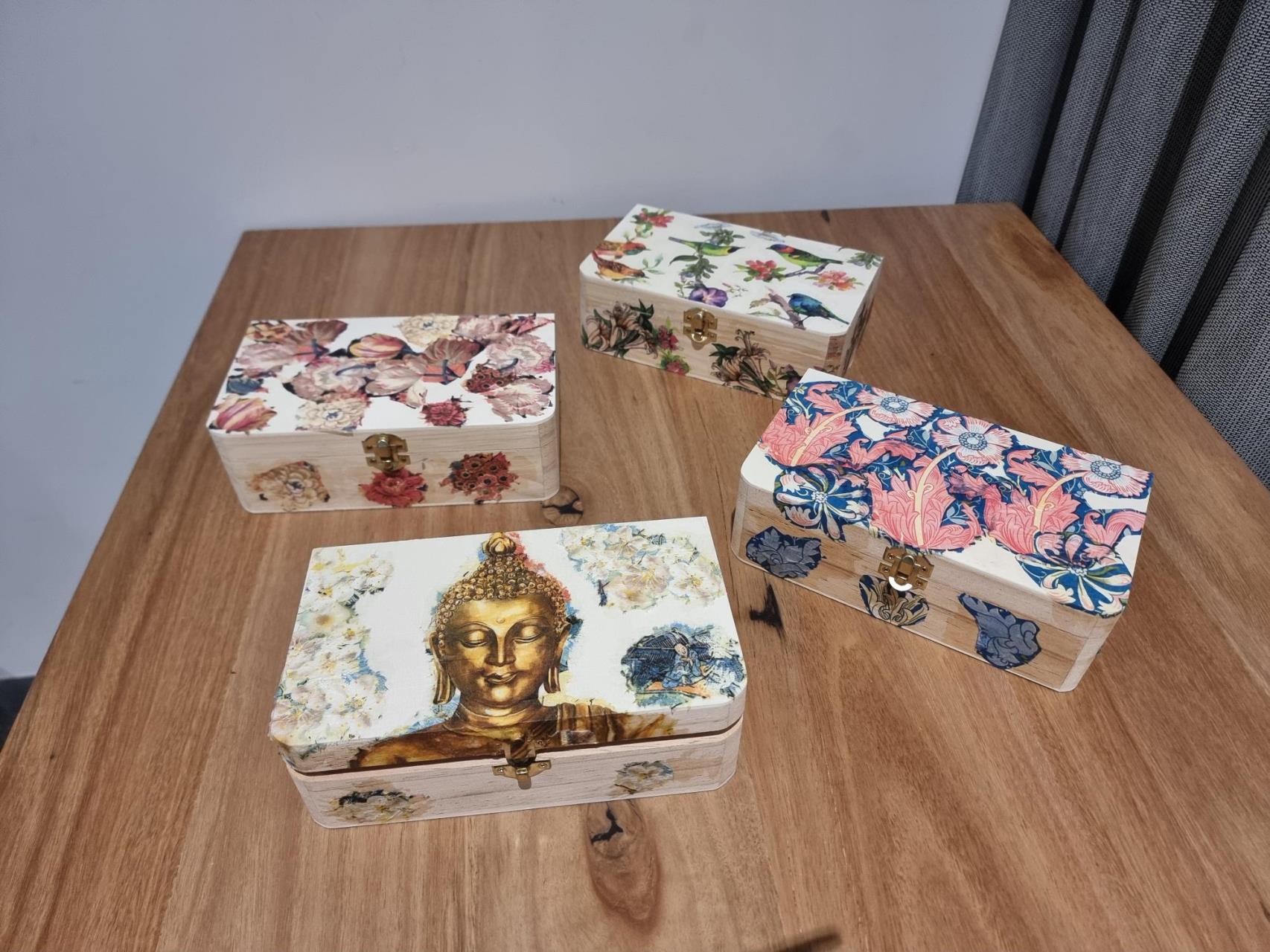 Decorating Wooden Boxes with Napkin Decoupage Workshop