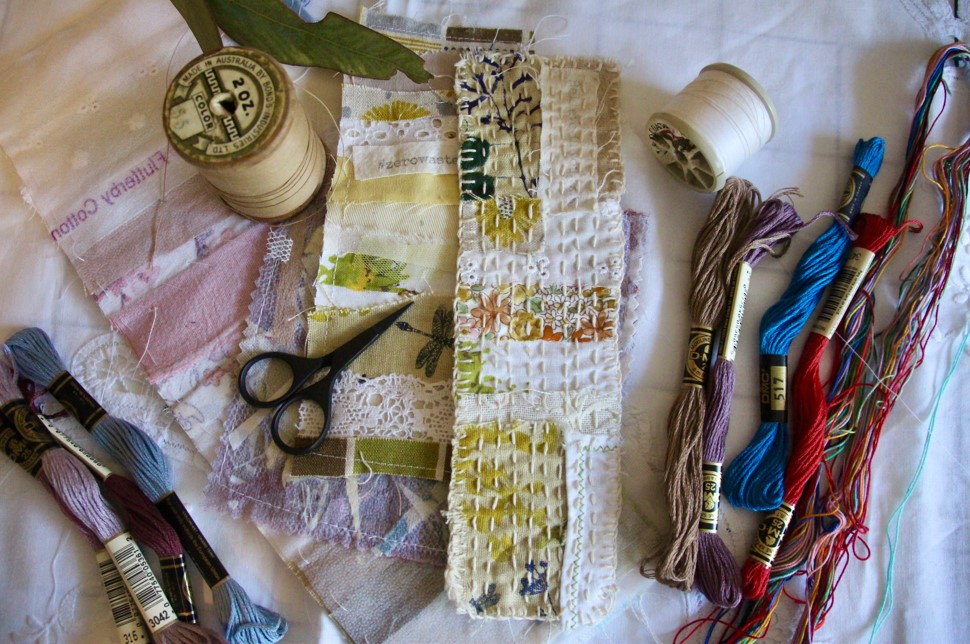 Zero Waste Slow Stitch Bookmarks - Adults